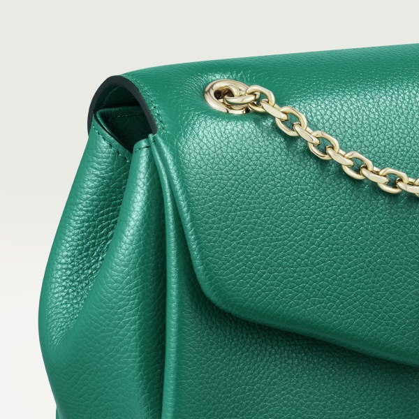 Chain bag mini, Panthère de Cartier Bright green calfskin, golden finish