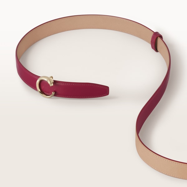 Panthère de Cartier belt Cherry red cowhide, golden-finish buckle