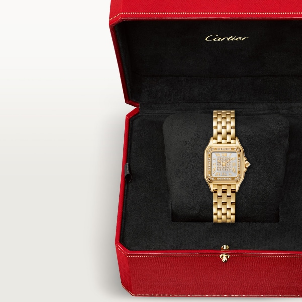 Panthère de Cartier watch Small model, quartz, yellow gold, diamonds