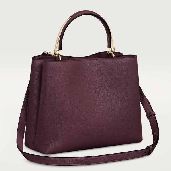 Medium model handle bag, Panthère de Cartier Plum grained calfskin