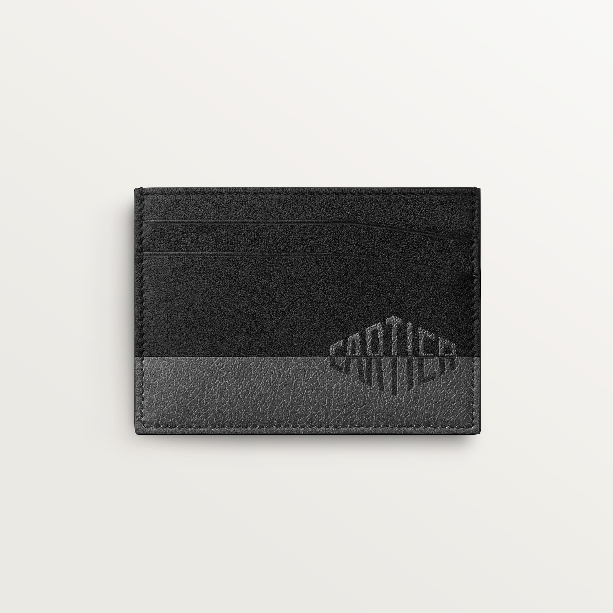 Double card holder, Cartier Losange ShadowBlack and anthracite calfskin