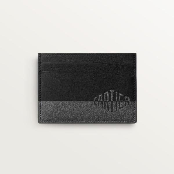 Double card holder, Cartier Losange Shadow Black and anthracite calfskin