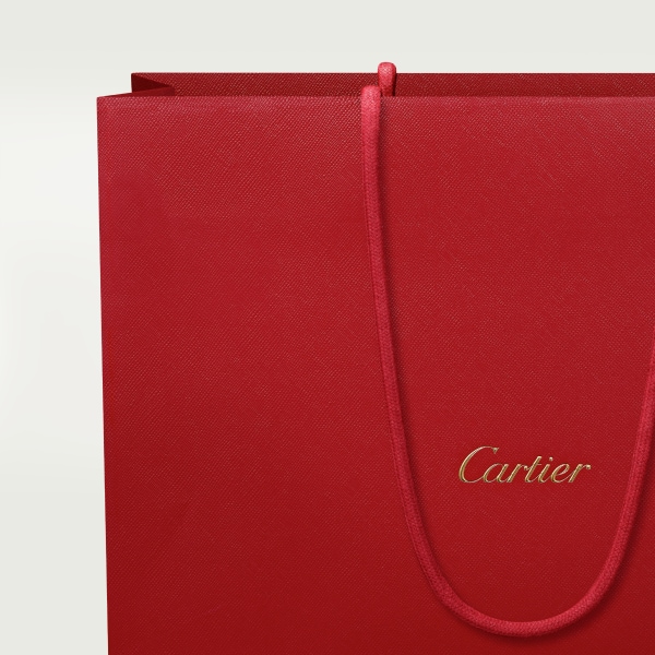 Bolso C de Cartier, bolso de cadena Piel de becerro bicolor coral/coral claro, acabado dorado y esmalte coral