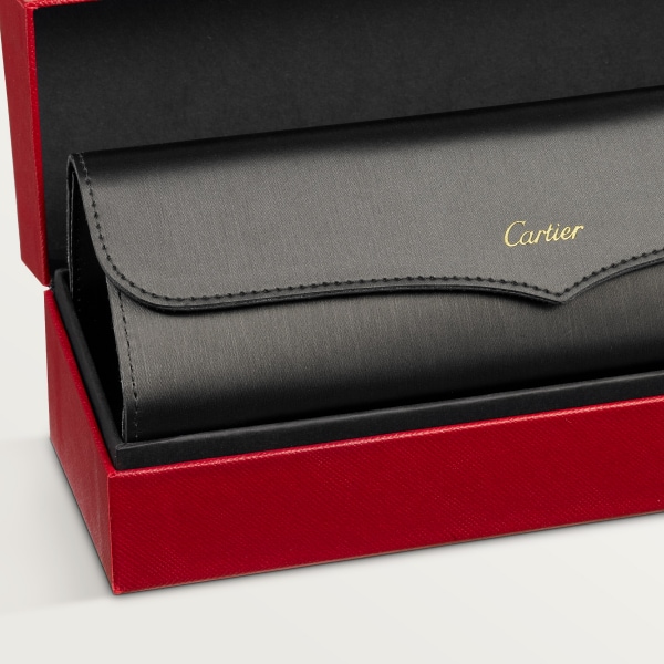 Gafas de sol Signature C de Cartier Metal acabado dorado liso, lentes burdeos