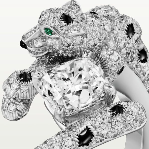 Anillo Panthère de Cartier Oro blanco, esmeralda, ónix, diamantes