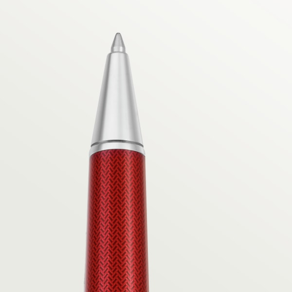 Bolígrafo Santos de Cartier Tamaño grande, laca roja, acabado paladio