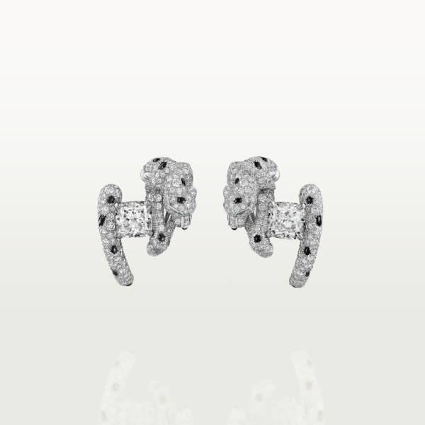 Panthère de Cartier earrings White gold, emerald, onyx, diamonds