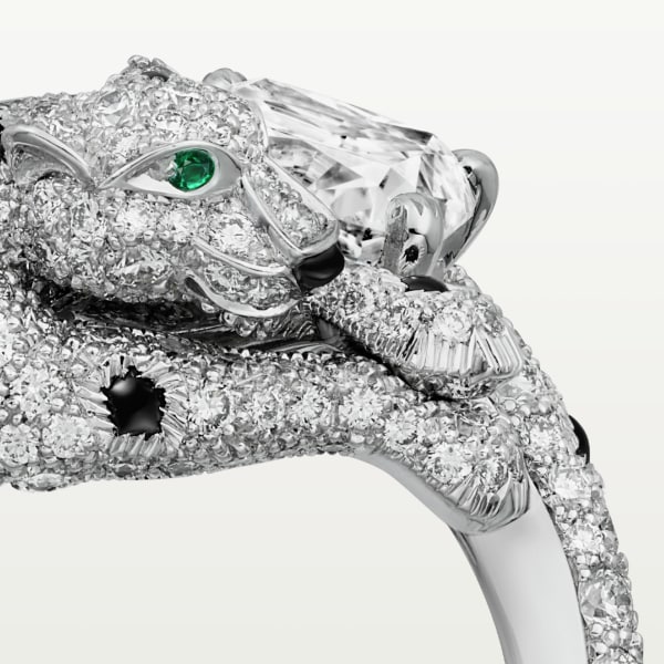 Anillo Panthère de Cartier Oro blanco, esmeralda, ónix, diamantes