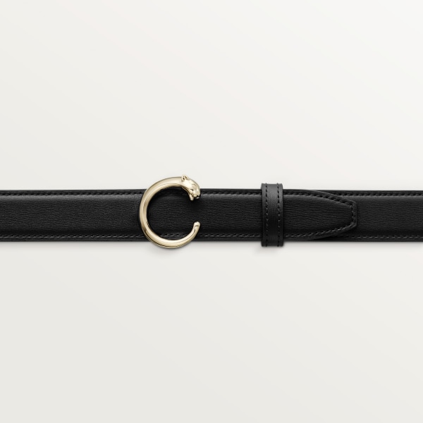 Panthère de Cartier belt Black cowhide, golden-finish buckle