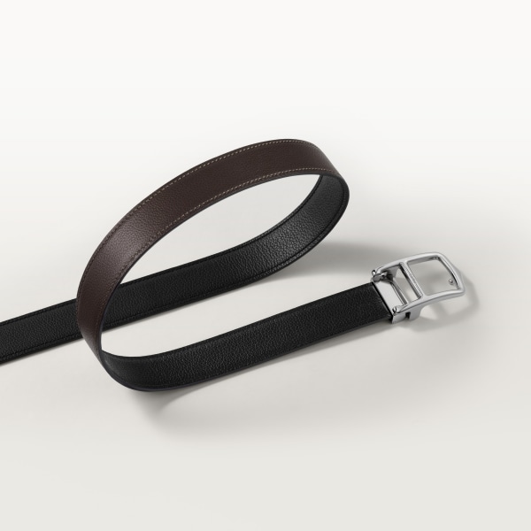 Belt, C Belt Black/ebony cowhide, stainless steel-finish buckle