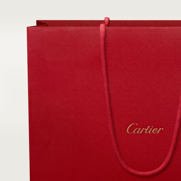Micro chain bag, Panthère de Cartier Black calfskin, golden finish