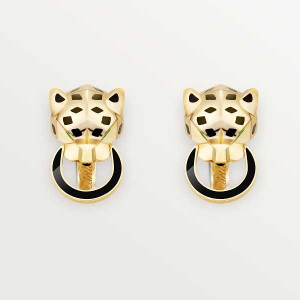 Panthère de Cartier cufflinks Yellow gold, onyx, tsavorite, lacquer