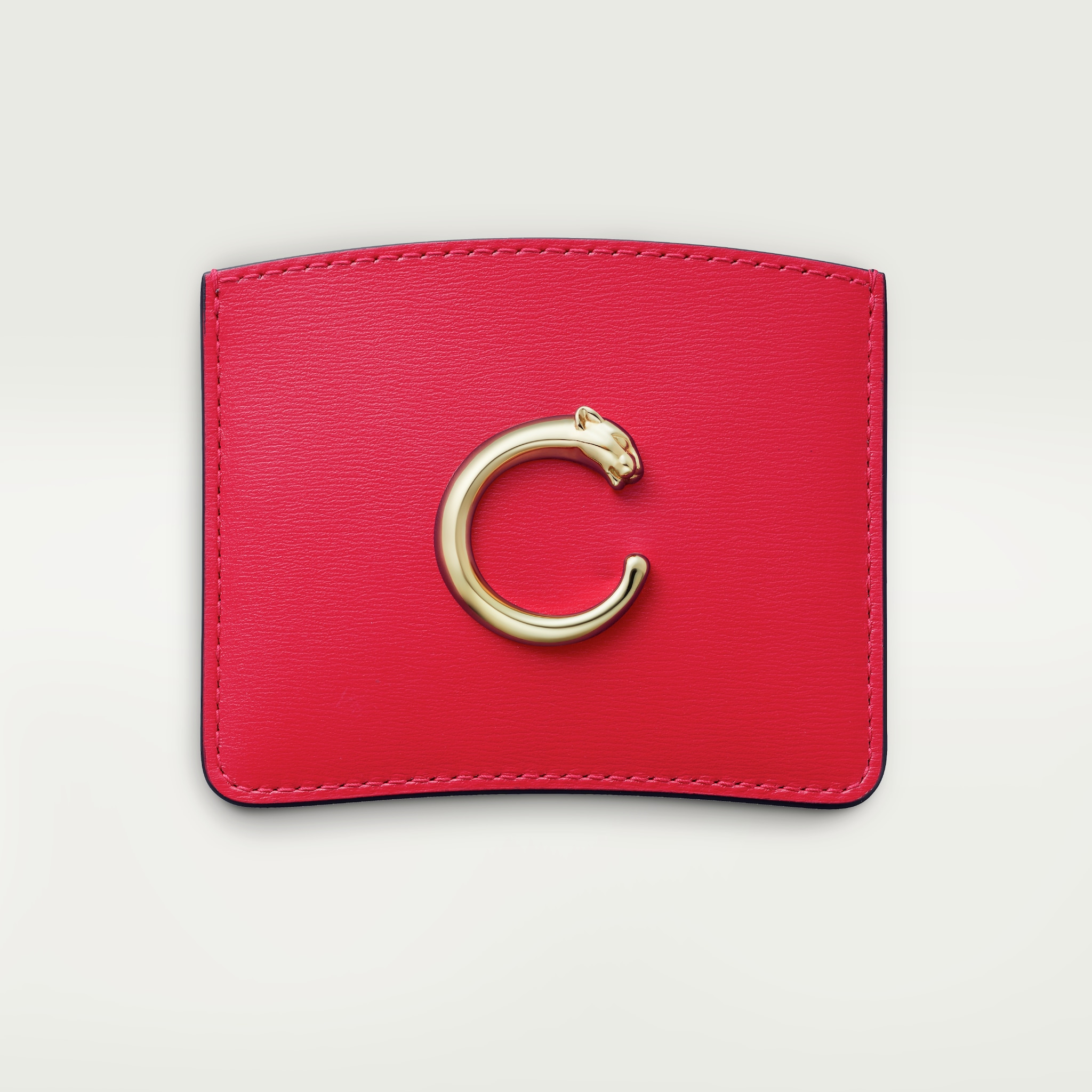 Panthère de Cartier Small Leather Goods, Card holderPoppy calfskin, golden finish