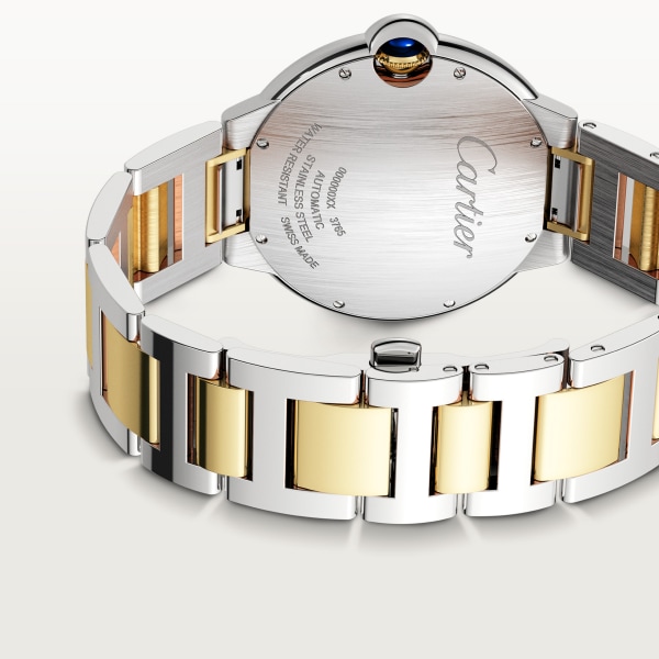 Reloj Ballon Bleu de Cartier 42 mm, movimiento mecánico de carga automática, oro amarillo, acero