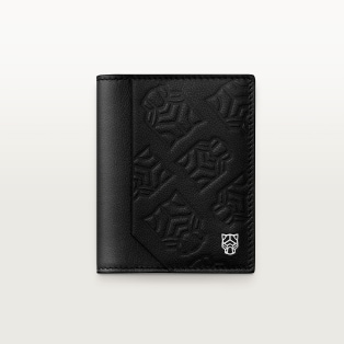 Four-credit card holder, Panthère de Cartier Black embossed calfskin, palladium finish