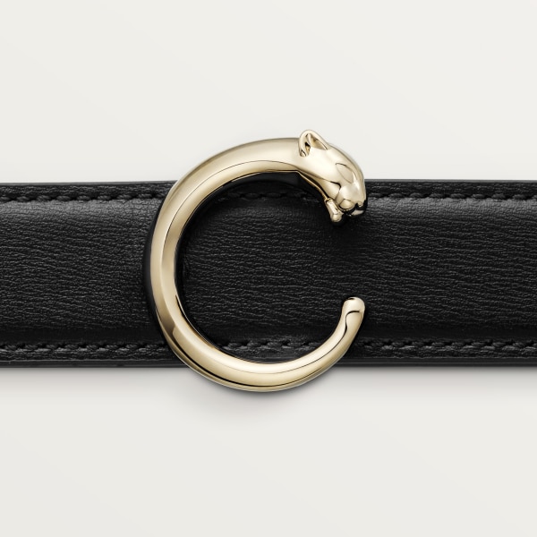 Panthère de Cartier belt Black cowhide, golden-finish buckle