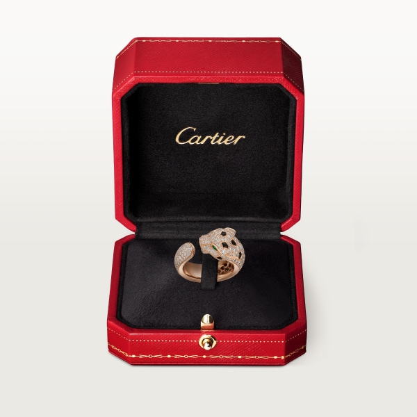 Anillo Panthère de Cartier Oro rosa, diamantes, ónix, esmeraldas