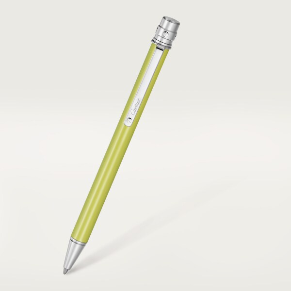 Santos de Cartier pen Acid green lacquer, palladium finish