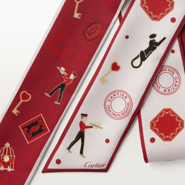 Cinta, Diabolo de Cartier Twill de seda burdeos