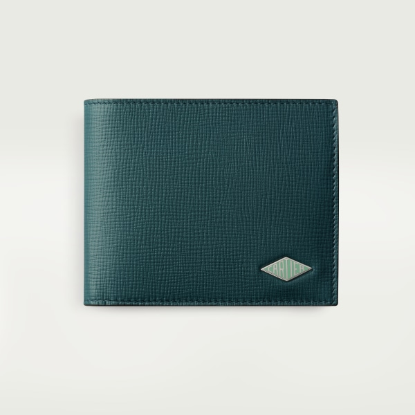 Six-credit card wallet, Cartier Losange Blue calfskin, palladium finish and enamel