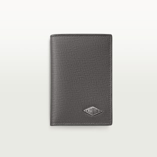 Cartier Losange Small Leather Goods, Card holder Grained grey calfskin, grey enamel and palladium finish