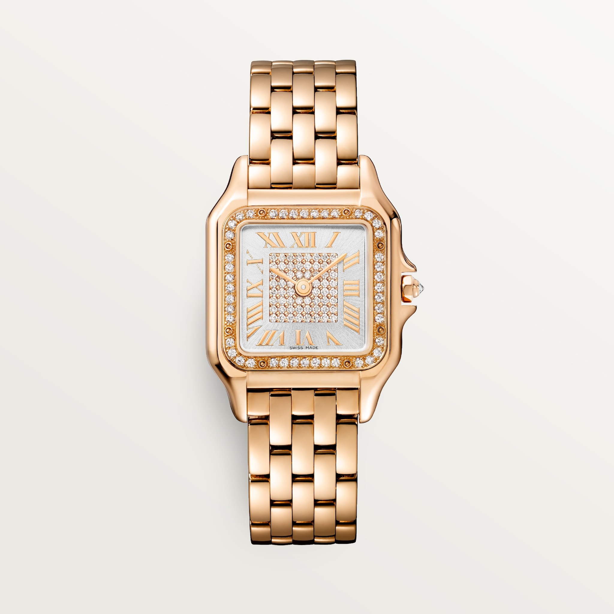 Reloj Panthère de CartierTamaño mediano, cuarzo, oro rosa, diamantes