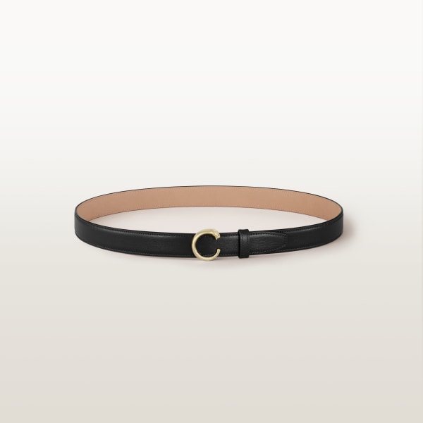 Panthère de Cartier belt Black cowhide, golden-finish buckle