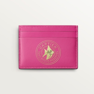 Single card holder, Cartier Characters Fuchsia calfskin