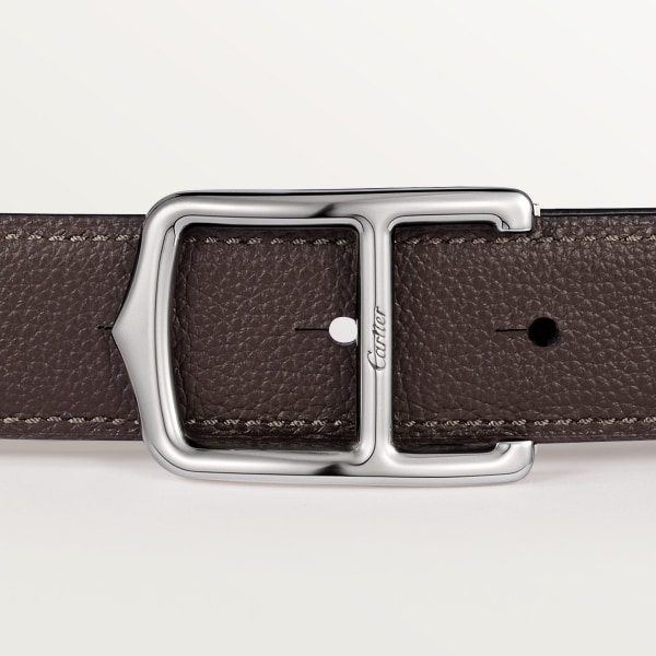 Belt, C Belt Black/ebony cowhide, stainless steel-finish buckle