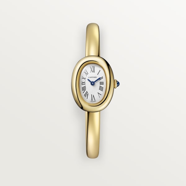 Reloj Baignoire (Tamaño 17) Tamaño mini, talla 17, movimiento de cuarzo, oro amarillo