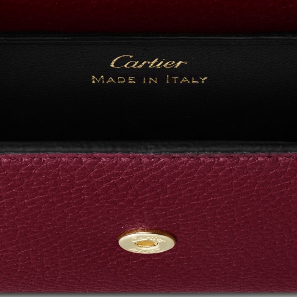 Panthère de Cartier Small Leather Goods, Wallet bag Burgundy calfskin, golden finish