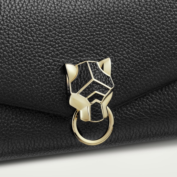 Bolso de cadena tamaño micro, Panthère de Cartier Piel de becerro negra, acabado dorado