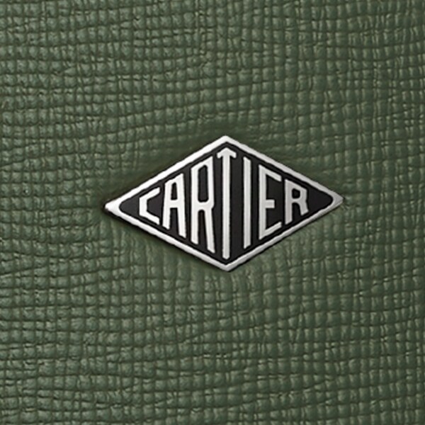 Small khaki bag, Cartier Losange Khaki textured calfskin, palladium finish and enamel