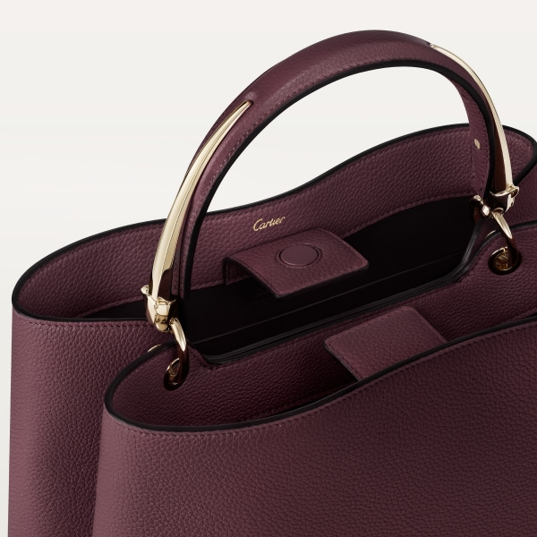 Medium model handle bag, Panthère de Cartier Plum grained calfskin