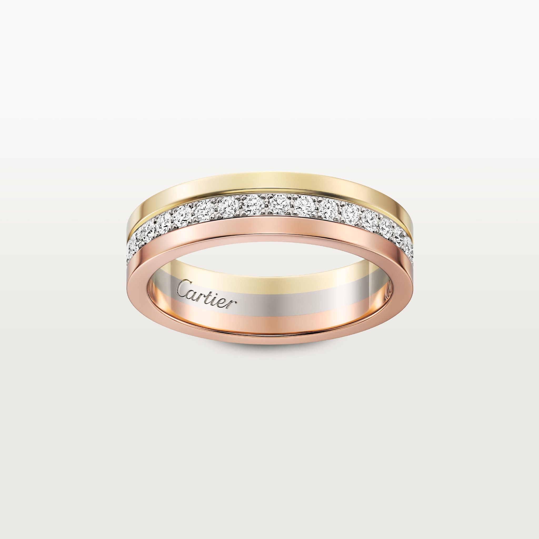 Vendôme Louis Cartier Wedding RingWhite gold, yellow gold, rose gold, diamonds