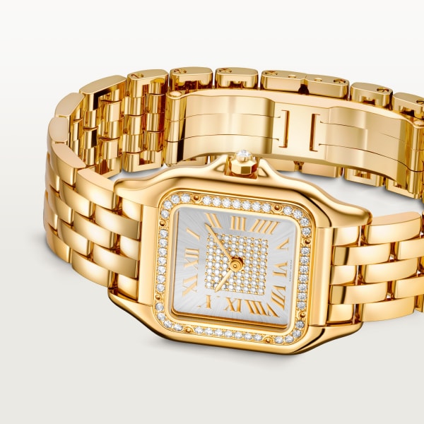 Reloj Panthère de Cartier Tamaño mediano, cuarzo, oro amarillo, diamantes