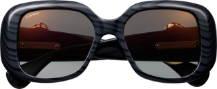 Gafas de sol Panthère de Cartier Acetato gris rayado, lentes grises