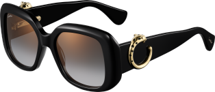 Gafas de sol Panthère de Cartier Acetato negro, lentes grises
