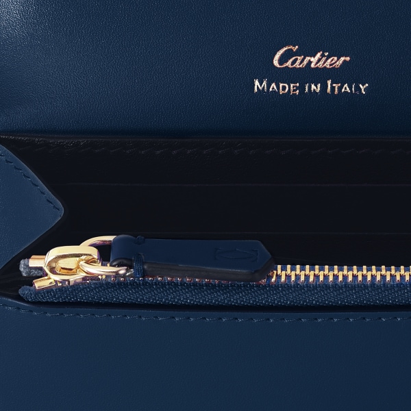 Minicartera, C de Cartier Piel de becerro azul noche, acabado dorado