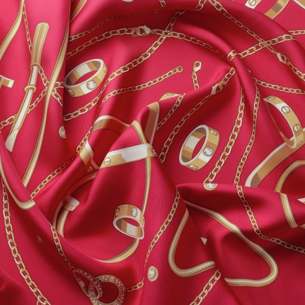 Precious Mundanity 90 scarf Red silk twill