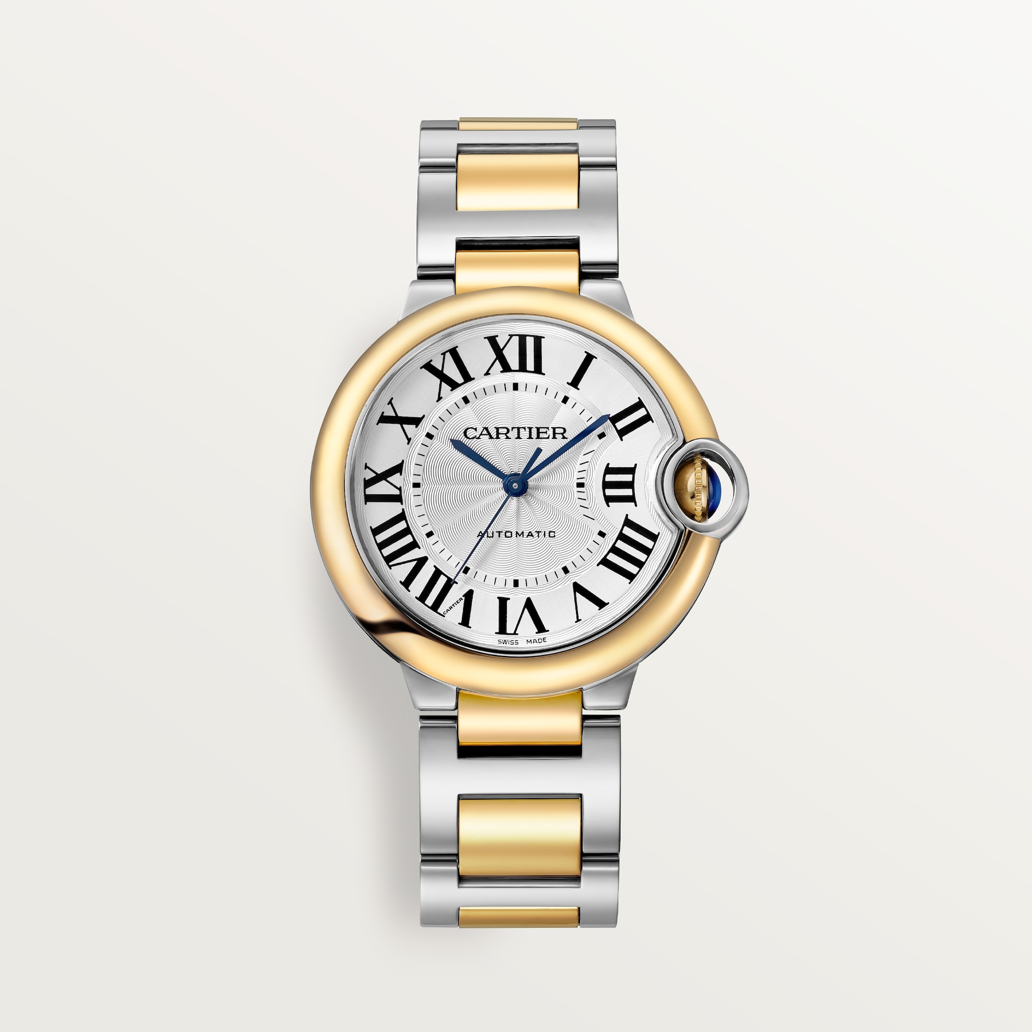 Ballon Bleu de Cartier watch36 mm, automatic mechanical movement, yellow gold, steel