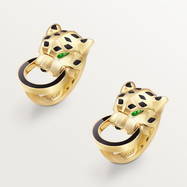 Panthère de Cartier cufflinks Yellow gold, onyx, tsavorite, lacquer