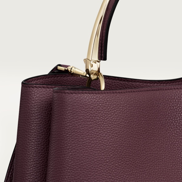 Medium model handle bag, Panthère de Cartier Plum grained calfskin