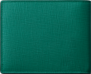 Six-credit card compact wallet, Cartier Losange Grass green grained calfskin, palladium finish and grass green enamel