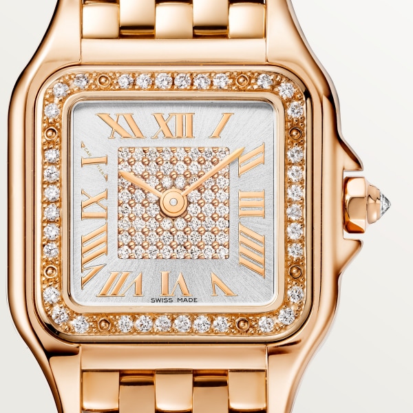 Reloj Panthère de Cartier Tamaño pequeño, cuarzo, oro rosa, diamantes