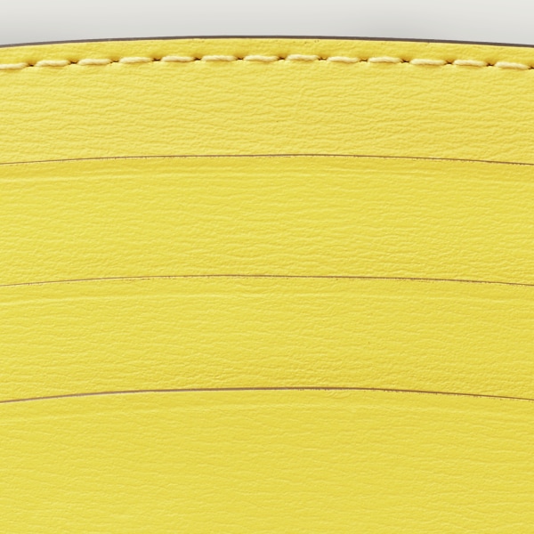 Tarjetero sencillo, Panthère de Cartier Piel de becerro amarilla, acabado paladio