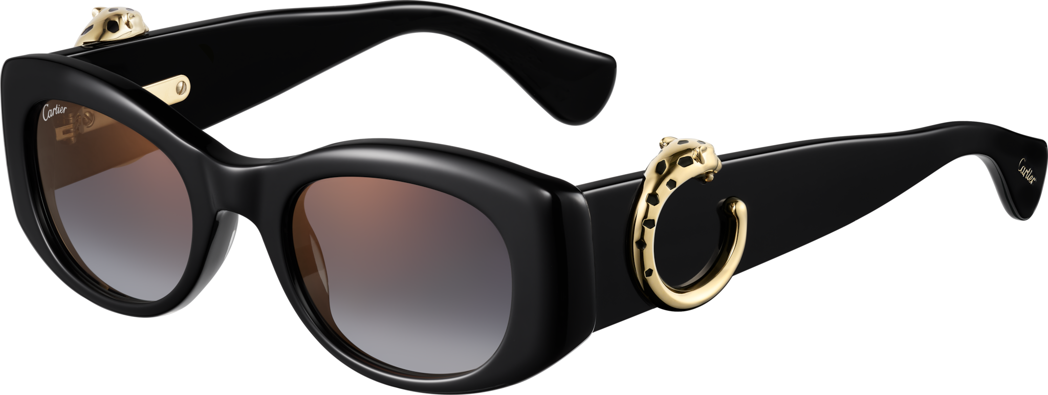 Gafas de sol Panthère de CartierAcetato negro, lentes grises