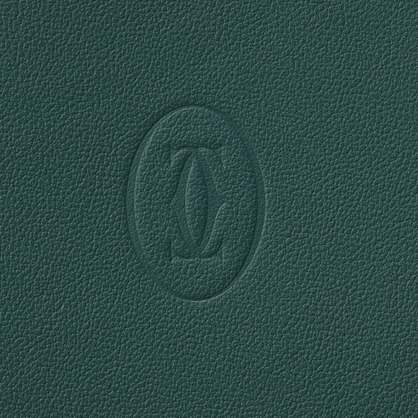 Six-credit card wallet, Must de Cartier Pine green calfskin, palladium finish