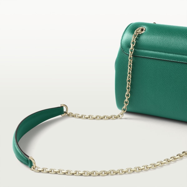 Chain bag mini, Panthère de Cartier Bright green calfskin, golden finish