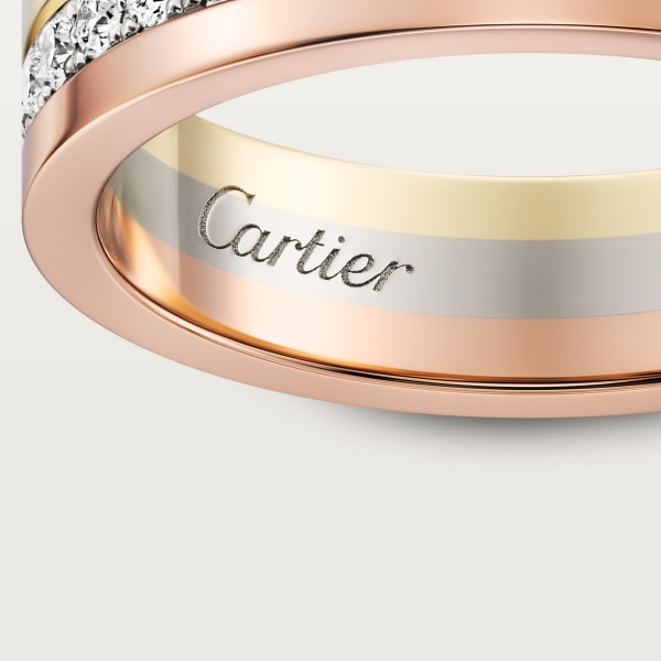 Vendôme Louis Cartier Wedding Ring White gold, yellow gold, rose gold, diamonds